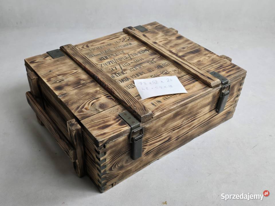 Skrzynia wojskowa drewniana 68x58x28 świetna Gdynia