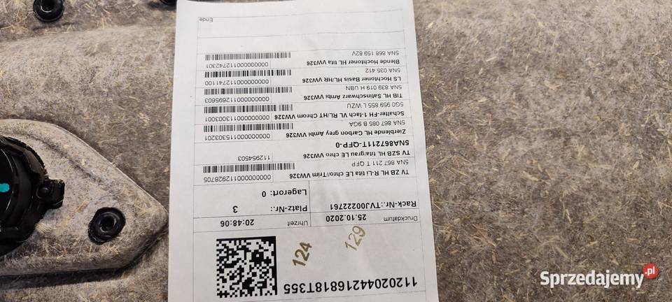 VW TIGUAN II BOCZEK DRZWI LEWY TYŁ 5NA867211 T osobowe