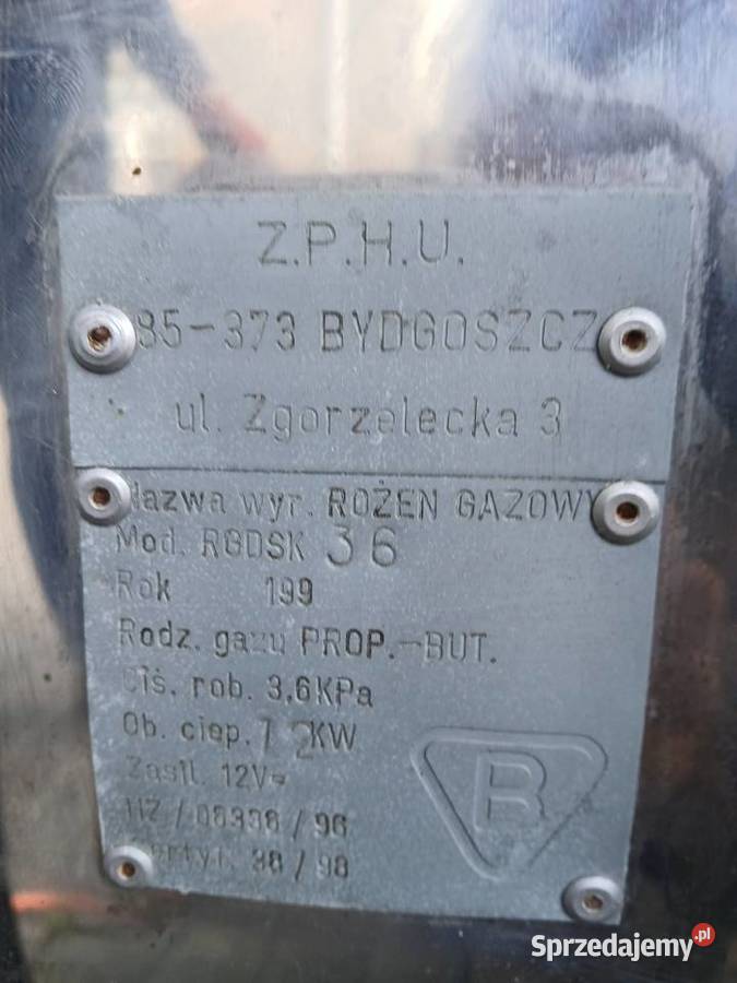 Rożen gazowy 3 palnikowy 6 bagnetowy Gniezno