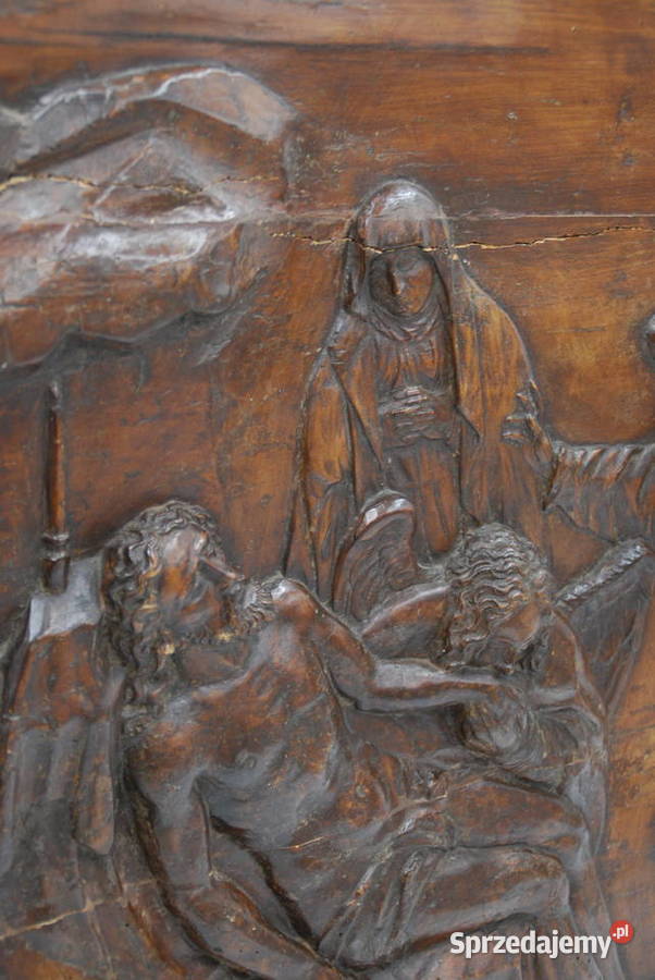 Grób Jezusa Chrystusa relief drewniany XIX wiek Poznań