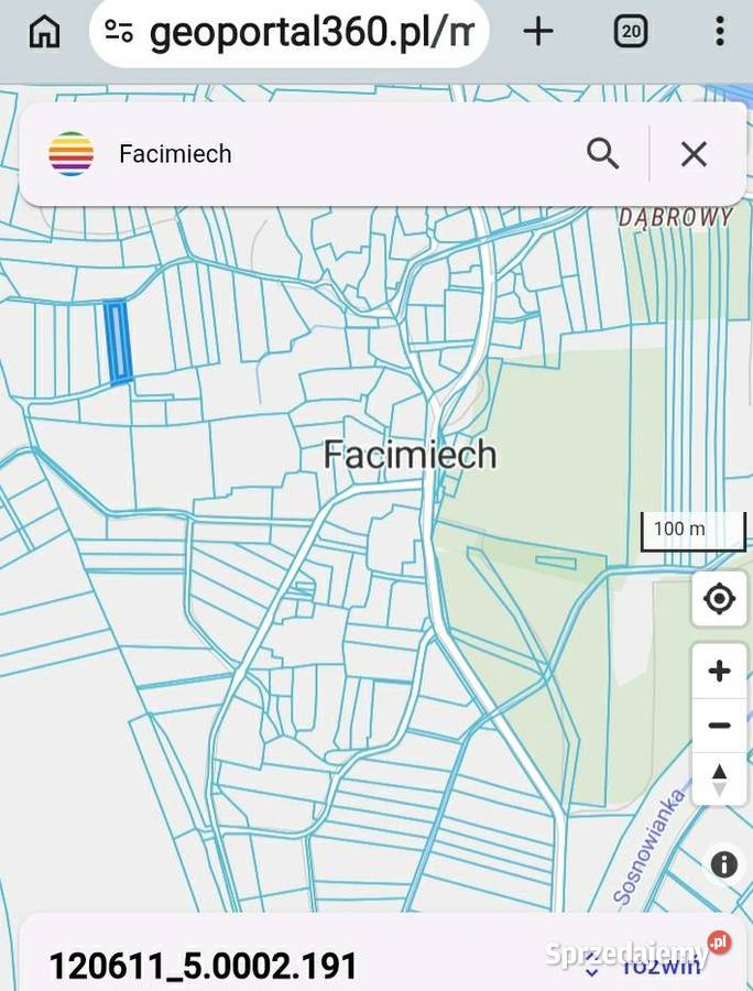 Działka budowlana 988 m Facimiech gm Skawina