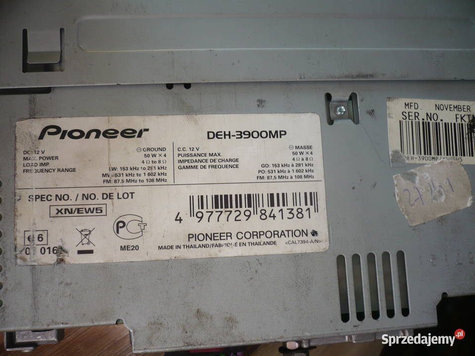 PIONEER DEH 3900MP aux Radio samochodowe Z Łódź