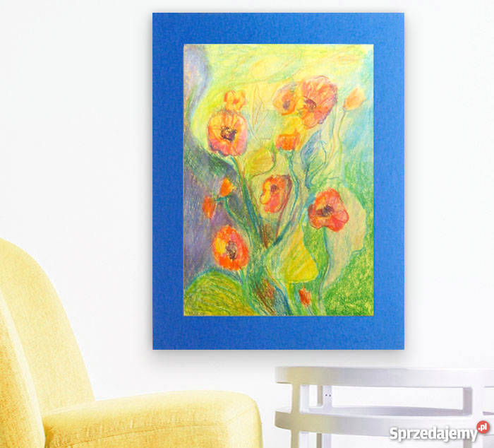 kwiaty rysunek do pokojułąka obrazekkolorowy wielokolorowy