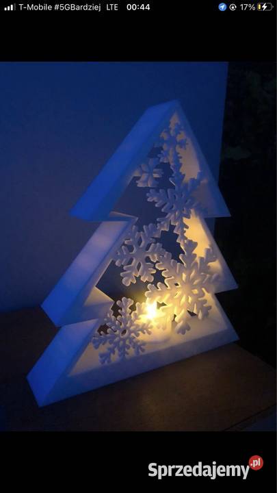 Choinka z tłem w śnieżki lampion Kłodawa