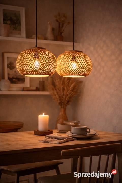 2x NOWA stylowa lampa wisząca bambus naturalne kujawsko-pomorskie