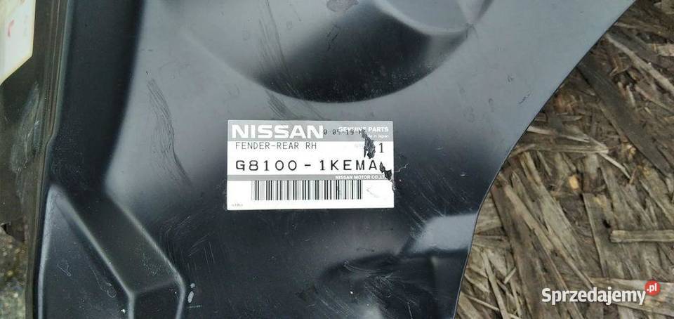 NISSAN JUKE F15 BŁOTNIK PRAWY TYŁ osobowe
