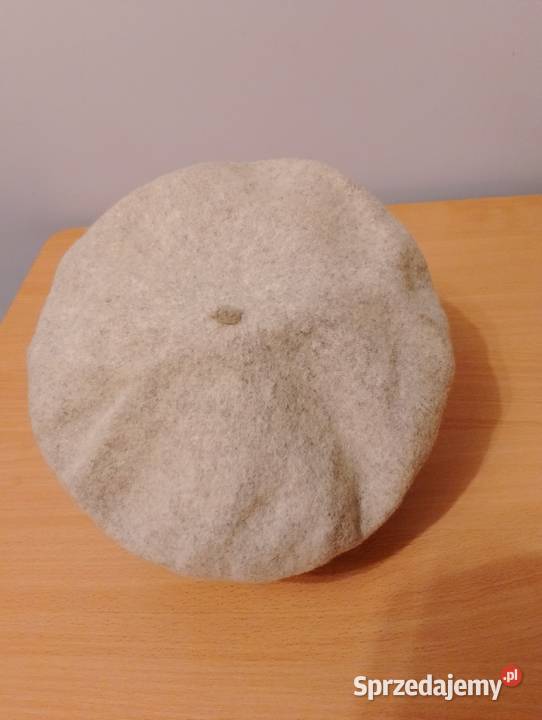 BERET wełniany szary melanż FEZKO 100 wełna z wielkopolskie Złotniki sprzedam