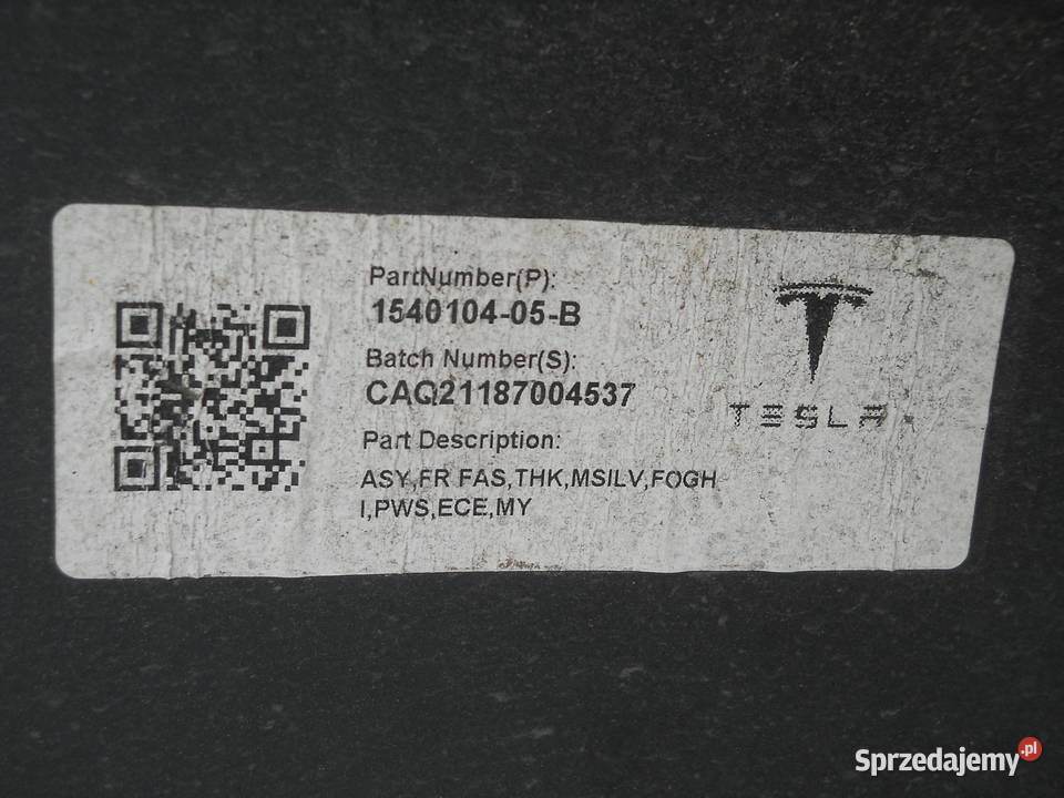 TESLA Y ZDERZAK PRZEDNI PRZÓD Siechnice