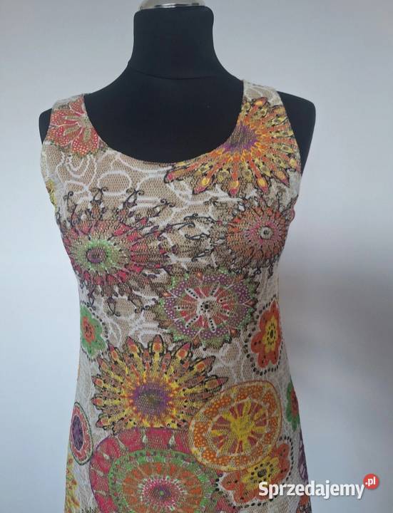 Piękna błyszcząca letnia złota sukienka kolorowa małopolskie Kraków