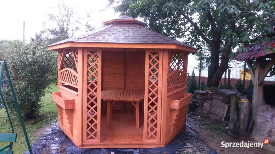 Altana ogrodowa drewniana sześciokątna Wiata Nowy Sącz