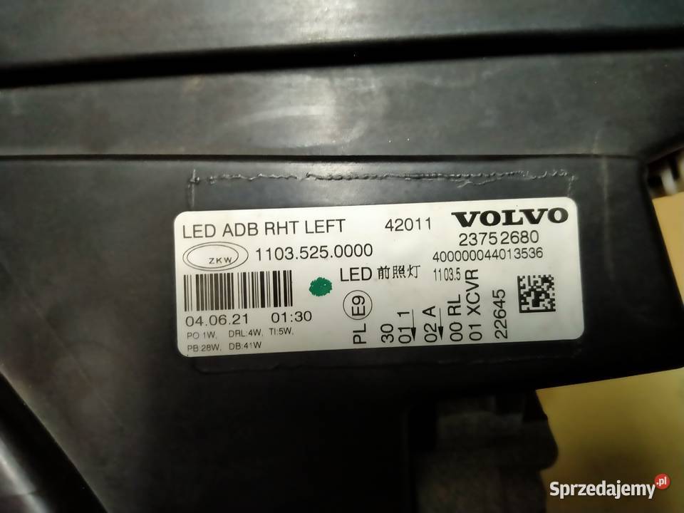VOLVO FH5 LAMPA LEWA FULL LED 23752680 CAŁA NIE lubuskie