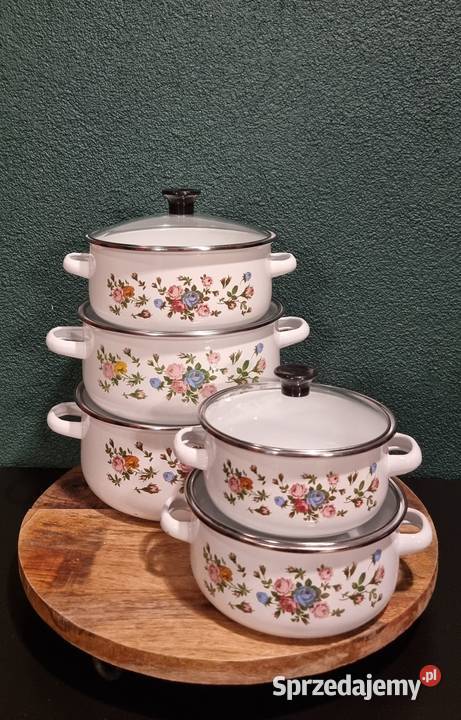 Garnki emaliwane różne wzory Warszawa sprzedam
