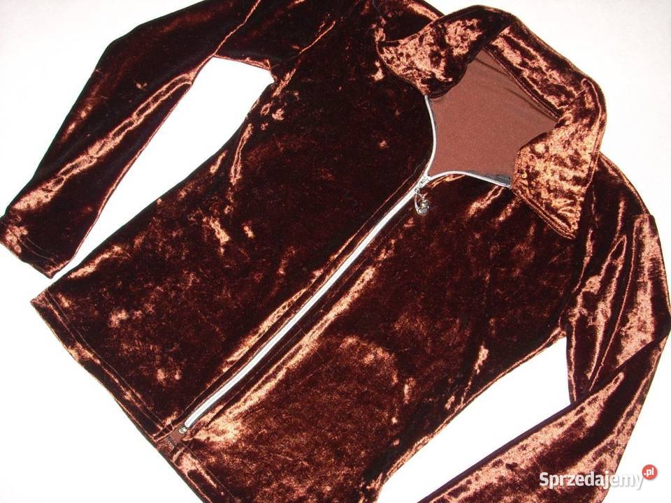 Bluza Welurowa Welur na Zamek 34 36 długi Nowy Sącz