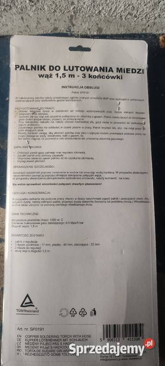 PALNIK DO LUTOWANIA MIEDZI 3 DYSZE 17 22 40 MM dolnośląskie