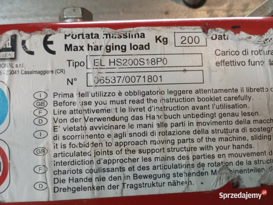 Wyciągarka budowlana profesjonalna Europa p 200 Radomyśl Wielki