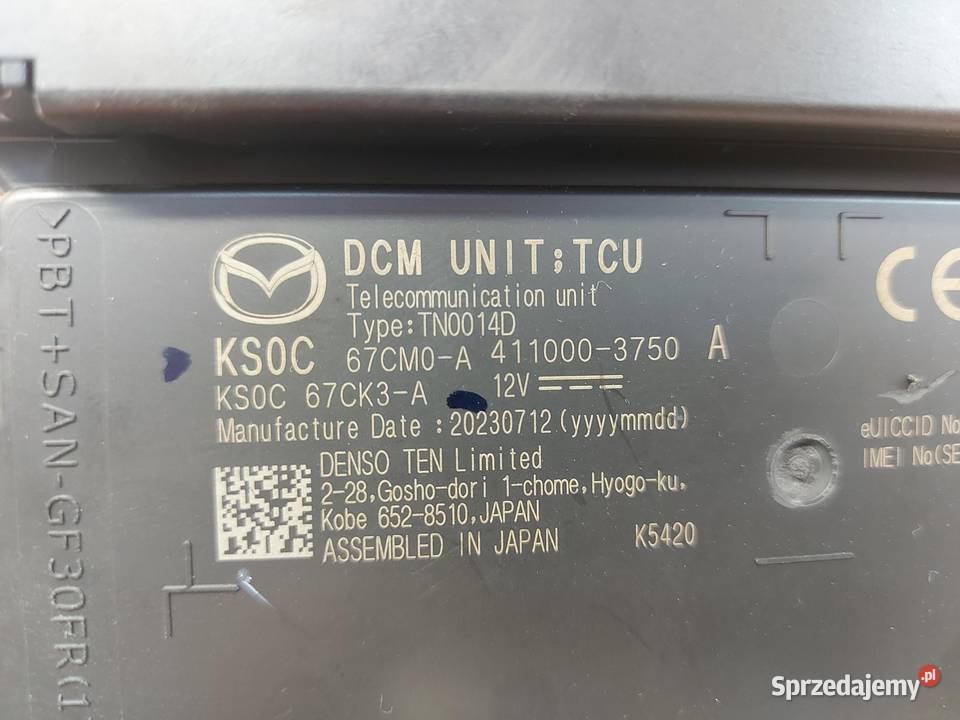 Mazda CX60 2023 moduł sterownik dcm komunikacji dolnośląskie