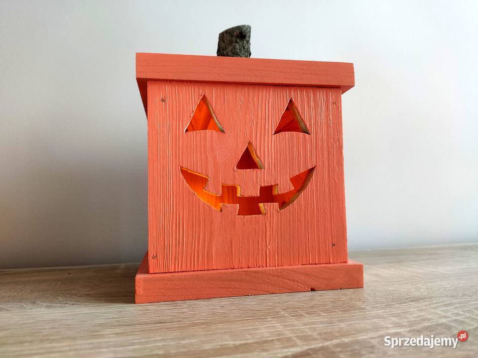 Lampion Halloween Jackolantern drewniany Tuchola sprzedam