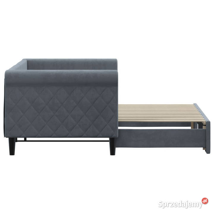 Sofa rozsuwana ciemnozielona aksamit 80x200 Łóżka mazowieckie