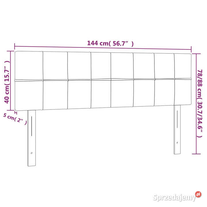 Zagłówek do łóżka z LED niebieski 144x5x7888 sprzedam