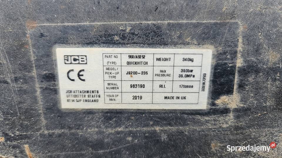 Szybkozłącze hydrauliczne JCB JS200 oryginał Do maszyn budowlanych Sochaczew sprzedam