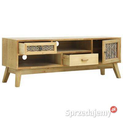 vidaXL Szafka pod TV rzeźbiona brązowa 120 x 30 mazowieckie Warszawa