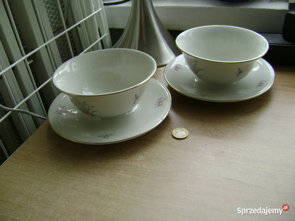 Starocie z PRL Porcelana ELFENBEIN Zestaw 2 Gdynia