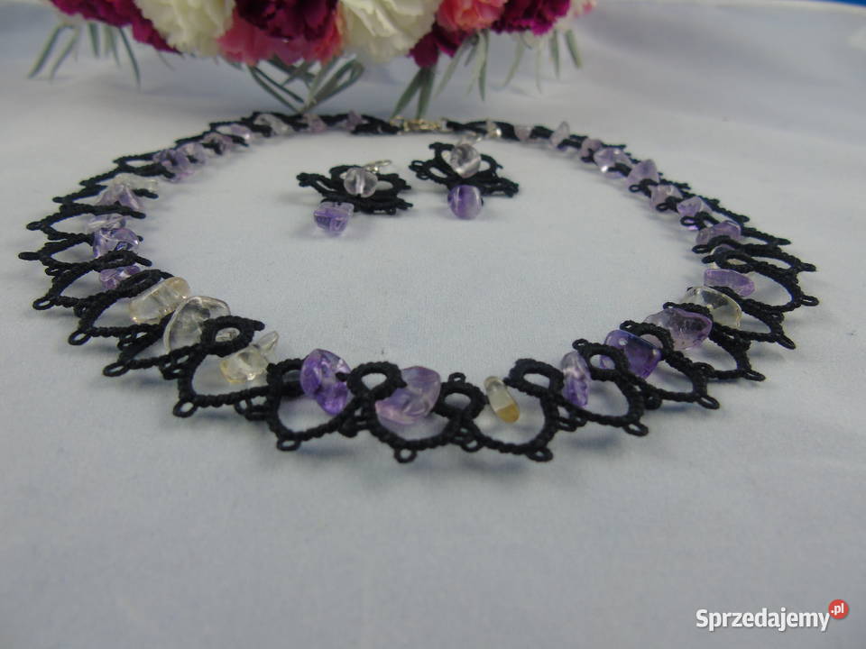 Biżuteria frywolitkowa Naszyjniki małopolskie Wiśniowa