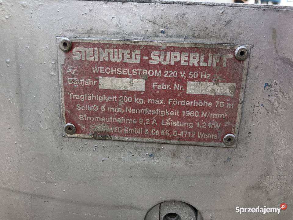 Winda budowlana wyciąg Steinweg Superlift 200 pełny VAT Ślesin sprzedam