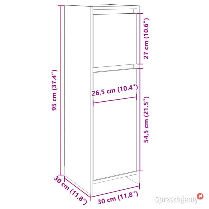 Szafka łazienkowa dąb sonoma 30x30x95 płyta Warszawa