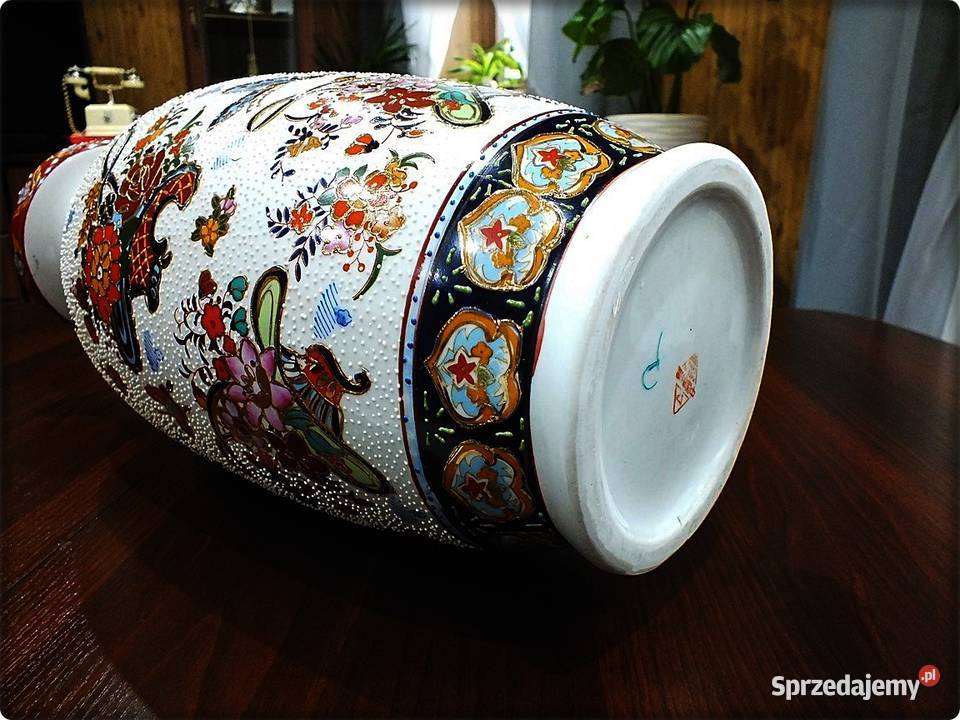 Duży Wazon Porcelana ręcznie malowana Złotem wys