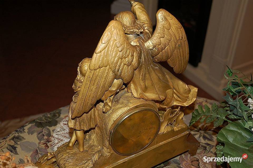 B duży zegar kominkowy anił z dzieckiem kujawsko-pomorskie Machnacz sprzedam