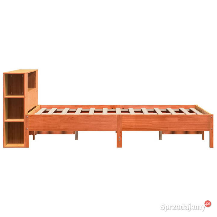 Łóżko z regałem bez materaca lite drewno sosnowe 82cm Łóżka