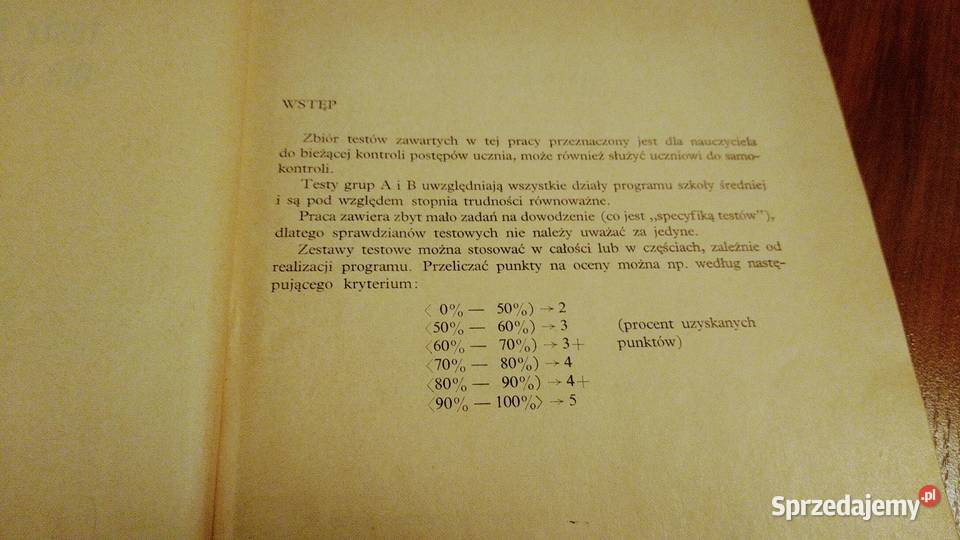 Testy z matematyki szkół średnich Zbigniew Kraus Gdańsk