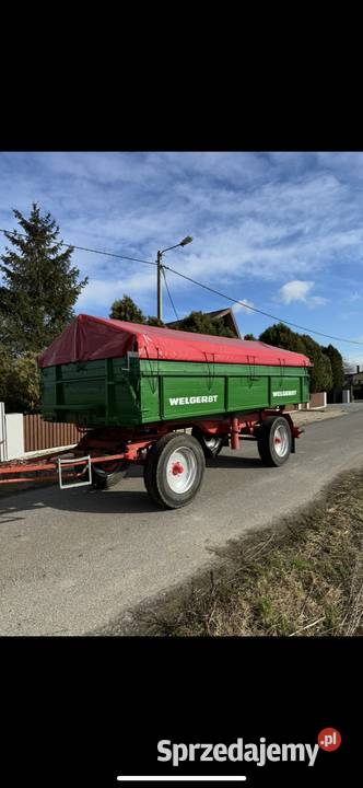 Przyczepa Welger plandeka 3 strony wywrot dwa Rychwał