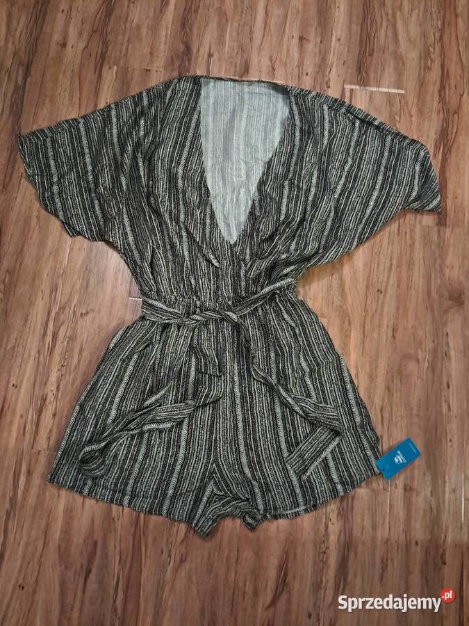 nowy kombinezon w paski cupshe rozmiar L czarny Sandomierz sprzedam