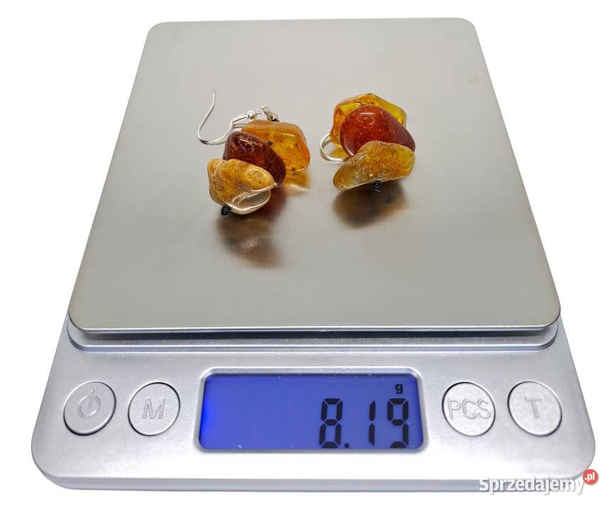 Kolczyki z BURSZTYNU bursztyn bałtycki bryłki Warszawa