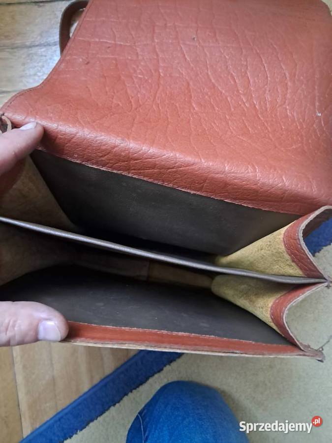 skórzana torba raportówka z prlu stan Sandomierz