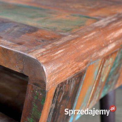 vidaXL Biurko z żelaznymi nogami lite drewno z Warszawa