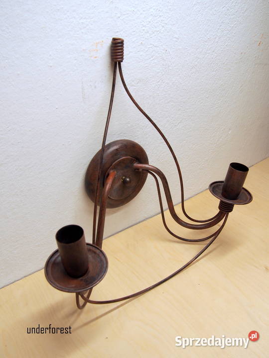 Świecznik naścienny kinkiet podwójny na 2 świece Leszno