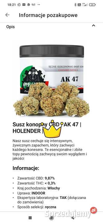CBD susz konopny AK47 6g Pozostałe Olsztyn