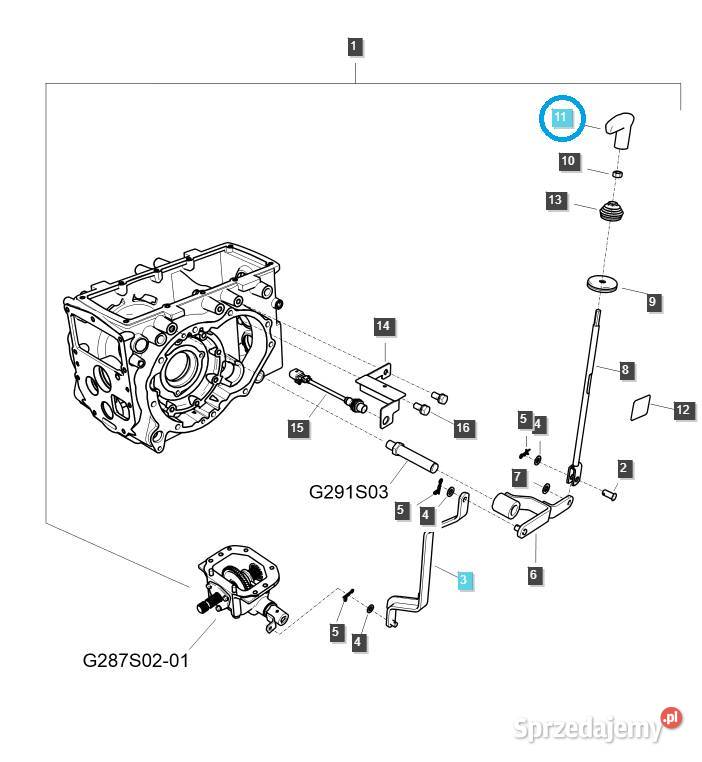 Uchwyt drążka dźwigni PTOWOM TRG 970 LS Tractor Pozostałe Tajęcina
