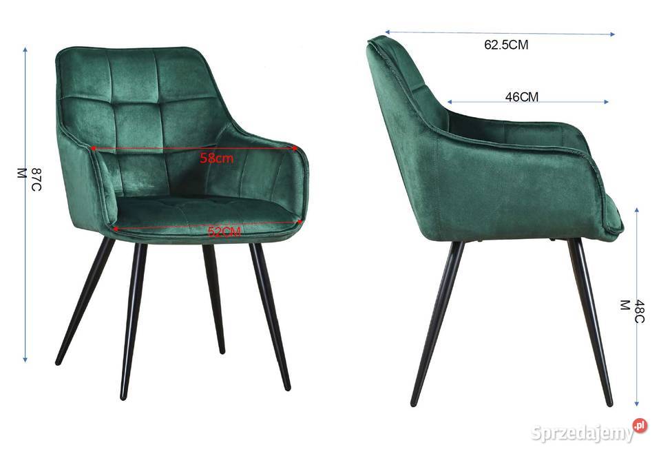Krzesło Luki Butelkowa Zieleń Wysyłka 24H Stoły, krzesła, biurka Tarchały Małe