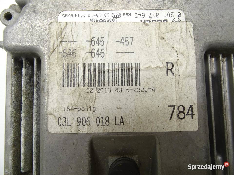 STEROWNIK KOMPUTER SILNIKA 03L906018LA 20 TDI osobowe Komputery sprzedam