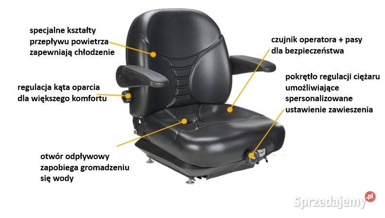 Fotel siedzenie z amortyzacją do traktora Skórzewo