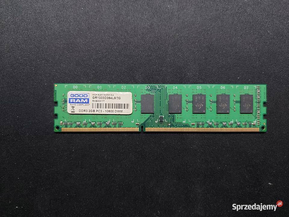 Pamięć RAM GOOD RAM 2GB DDR3 Pojemność 2GB Pamięci Rybnik