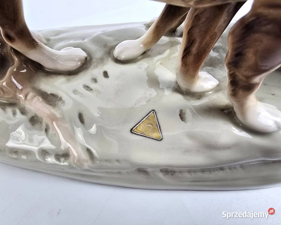 Podwójna figurka psy myśliwskie Royal Dux mazowieckie Bronisze