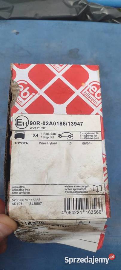 Febi klocki tył toyota prius 116356 kod 04 Kraków