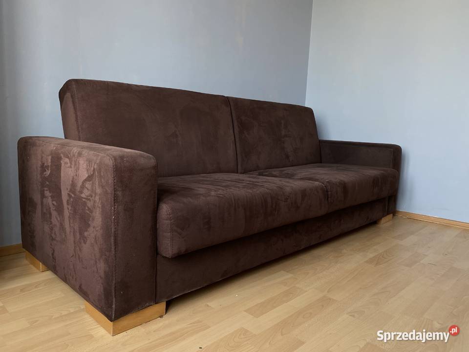 atrakcyjny wygodny komplet kanapa rozkładana i 2 fotele