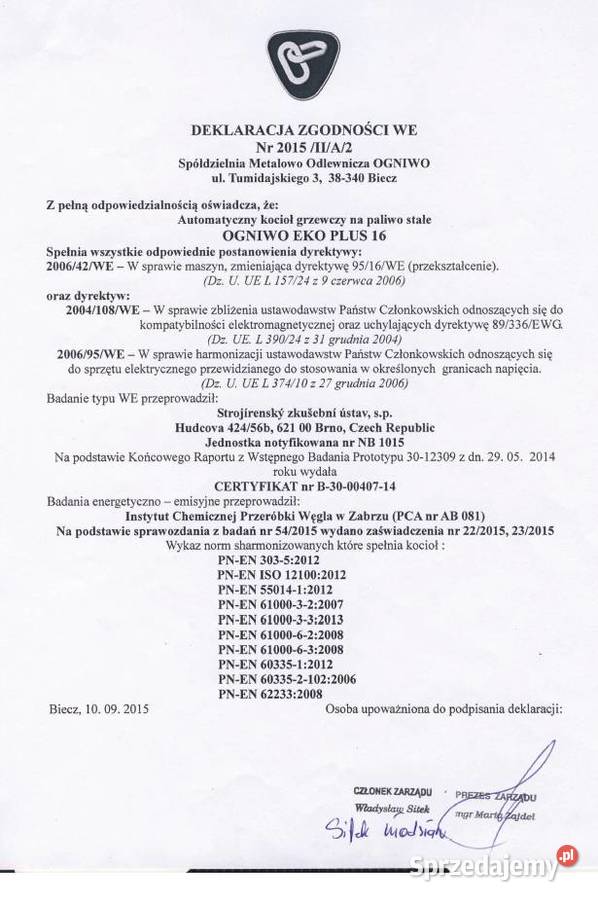 Komplet części kotła Ogniwo Eko Plus 16kW żeliwo