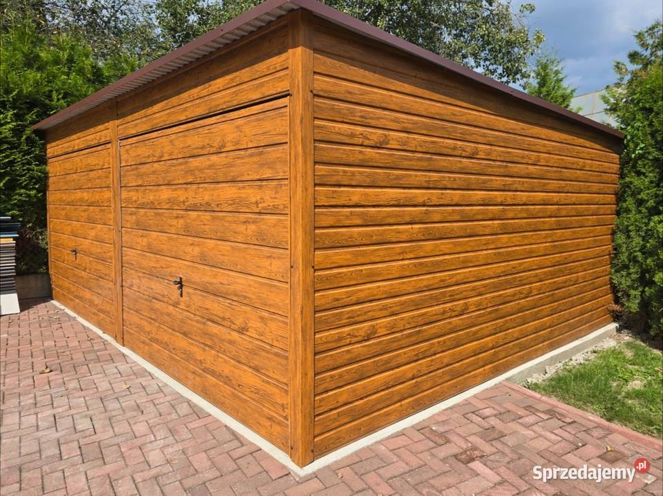 Garaż blaszany 6x5 drewnopodobny dwustanowiskowy Sprzedaż Kielce